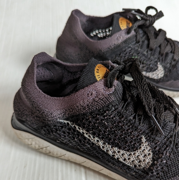 NIKE Free RN Flyknit 2018 Black Running Shoes Sneakers - Picture 8 of 12
